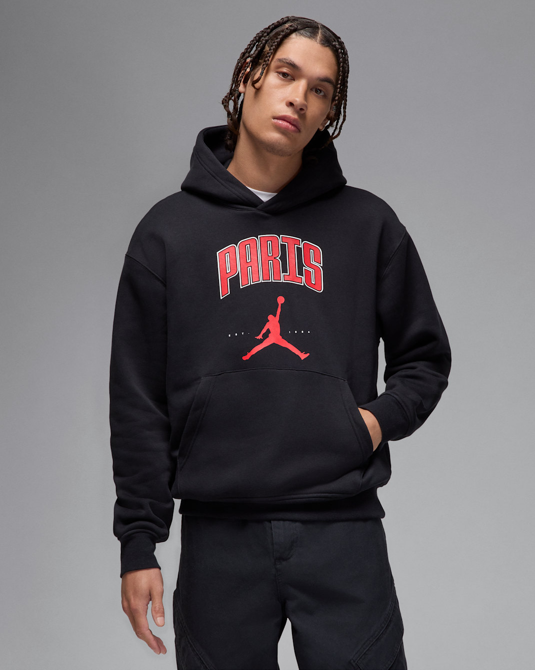 Jordan Men's Paris Fleece Pullover Hoodie - Black