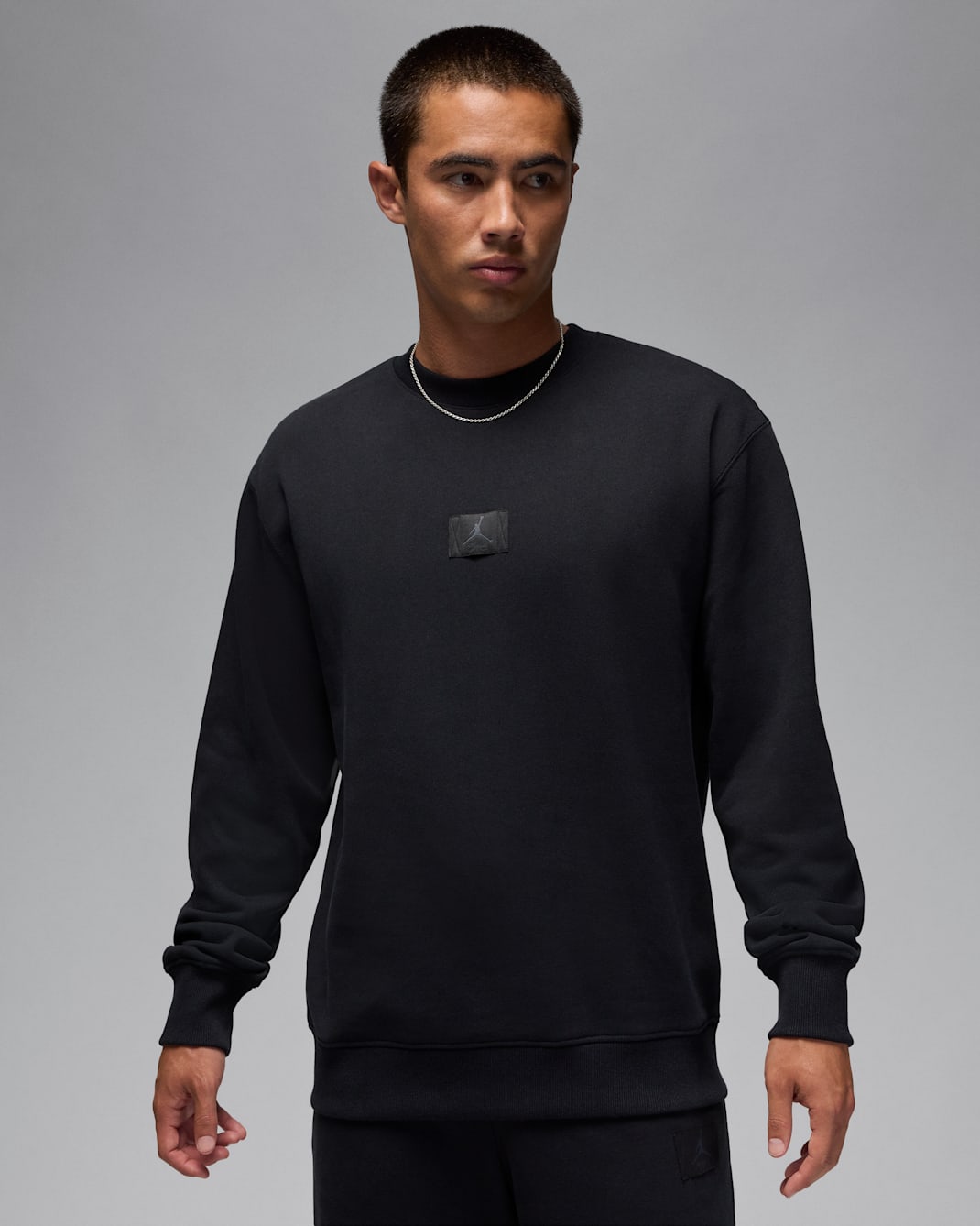 조던 플라이트 플리스 남성 크루넥 스웻셔츠 - 블랙