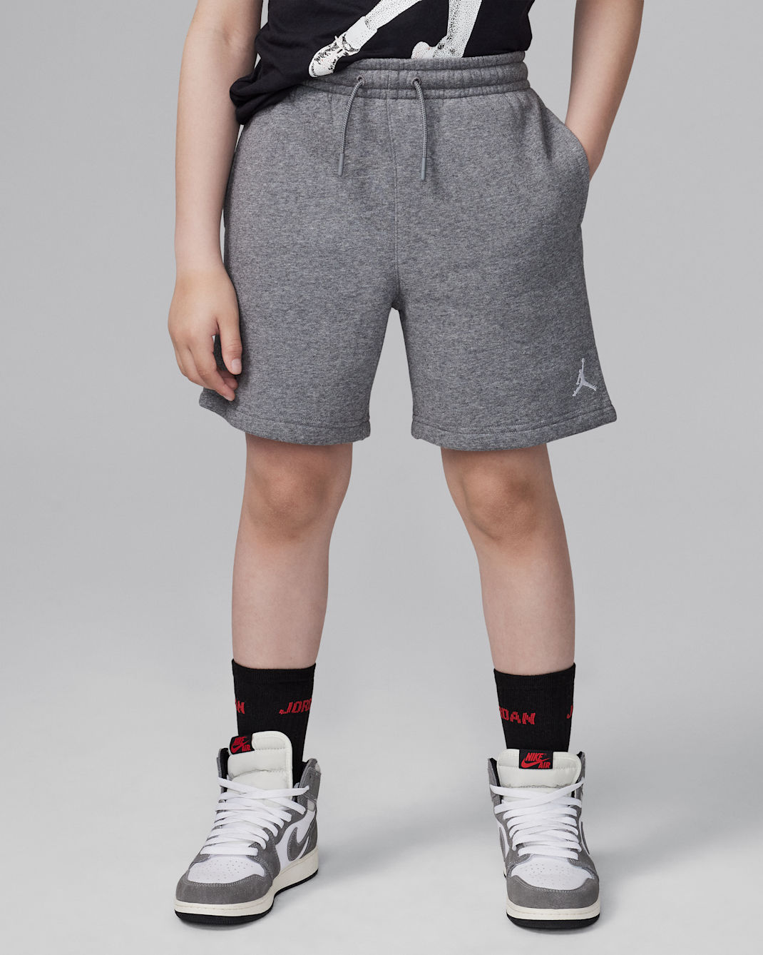 Jordan MJ Brooklyn Fleece Essentials Big Kids' Shorts - Carbon Heather