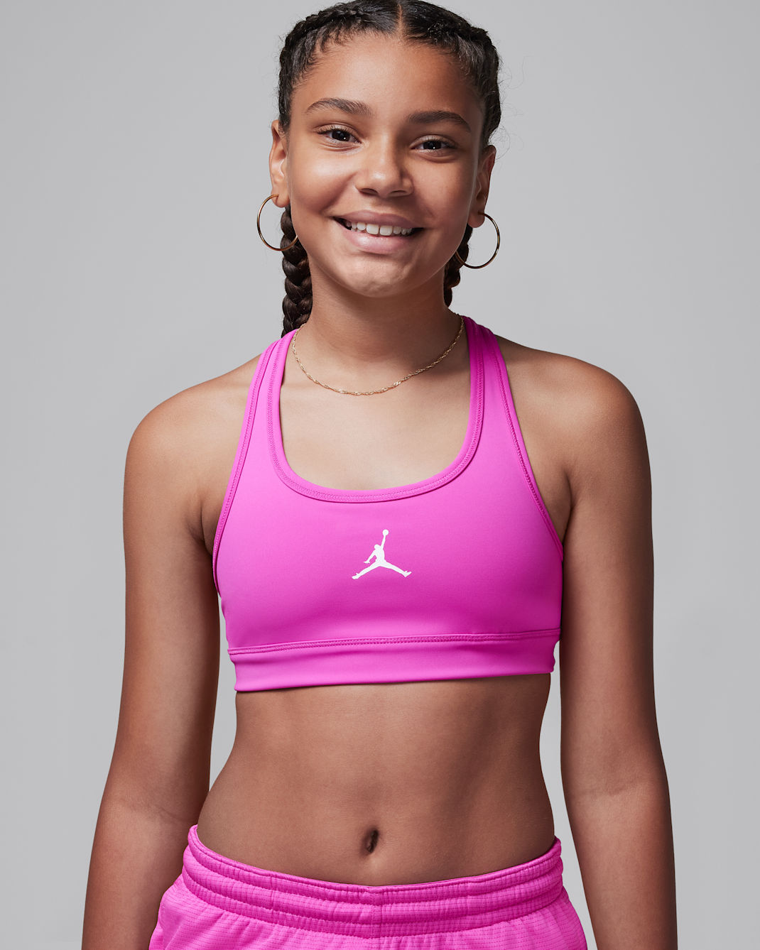 Jordan Dri-FIT Older Kids' Jumpman Bra - Fire Pink