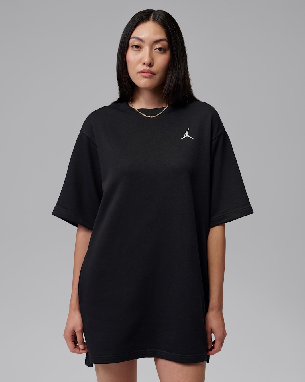 Jordan Brooklyn Fleece Women's T-Shirt Dress - Black/White