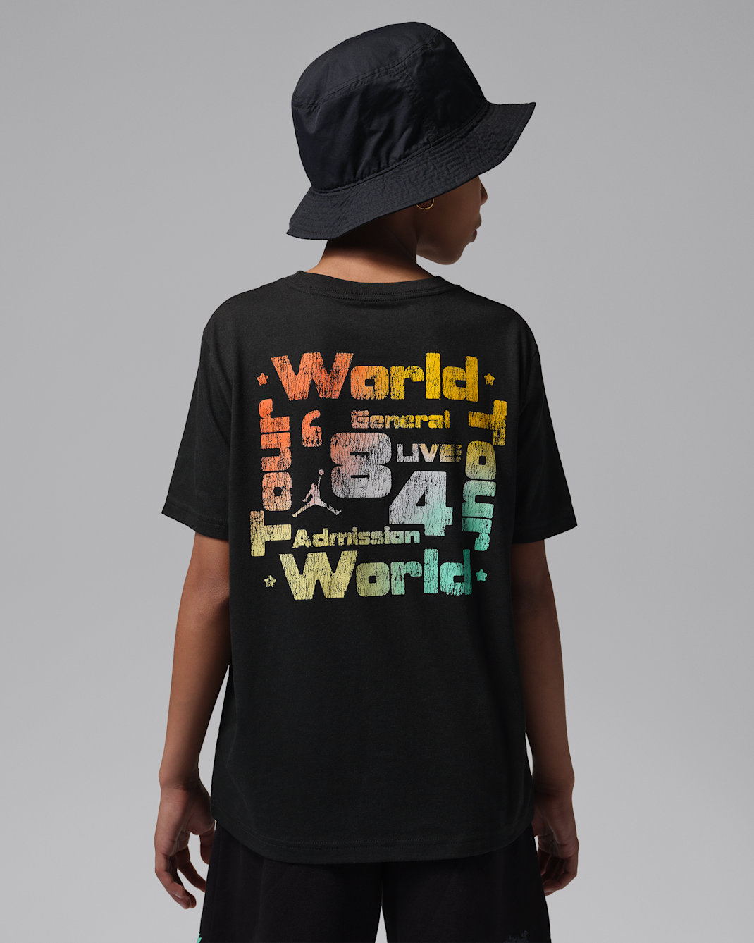 Playera World Tour para niños talla grande Jordan - Negro