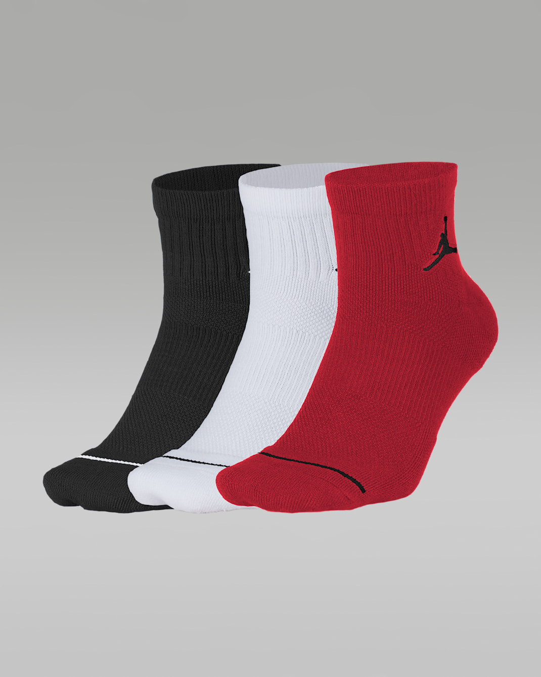 Jordan Everyday Max Ankles Socks (3 Pairs) - Multi-Colour/White/Gym Red