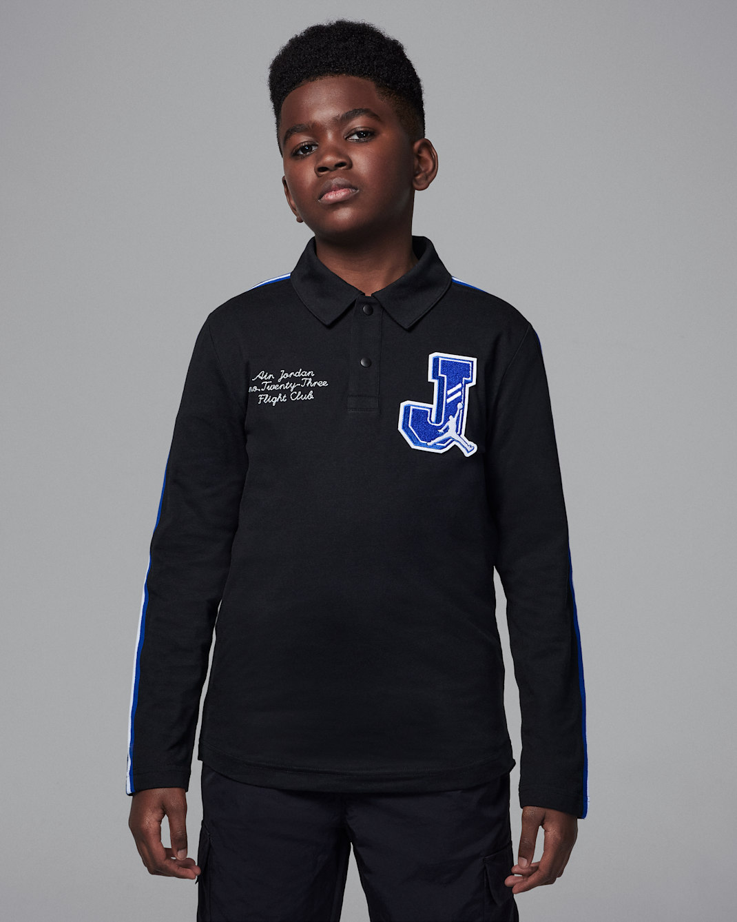 ジョーダン コート オブ レジェンド ジュニア ロングスリーブ ポロ - ブラック