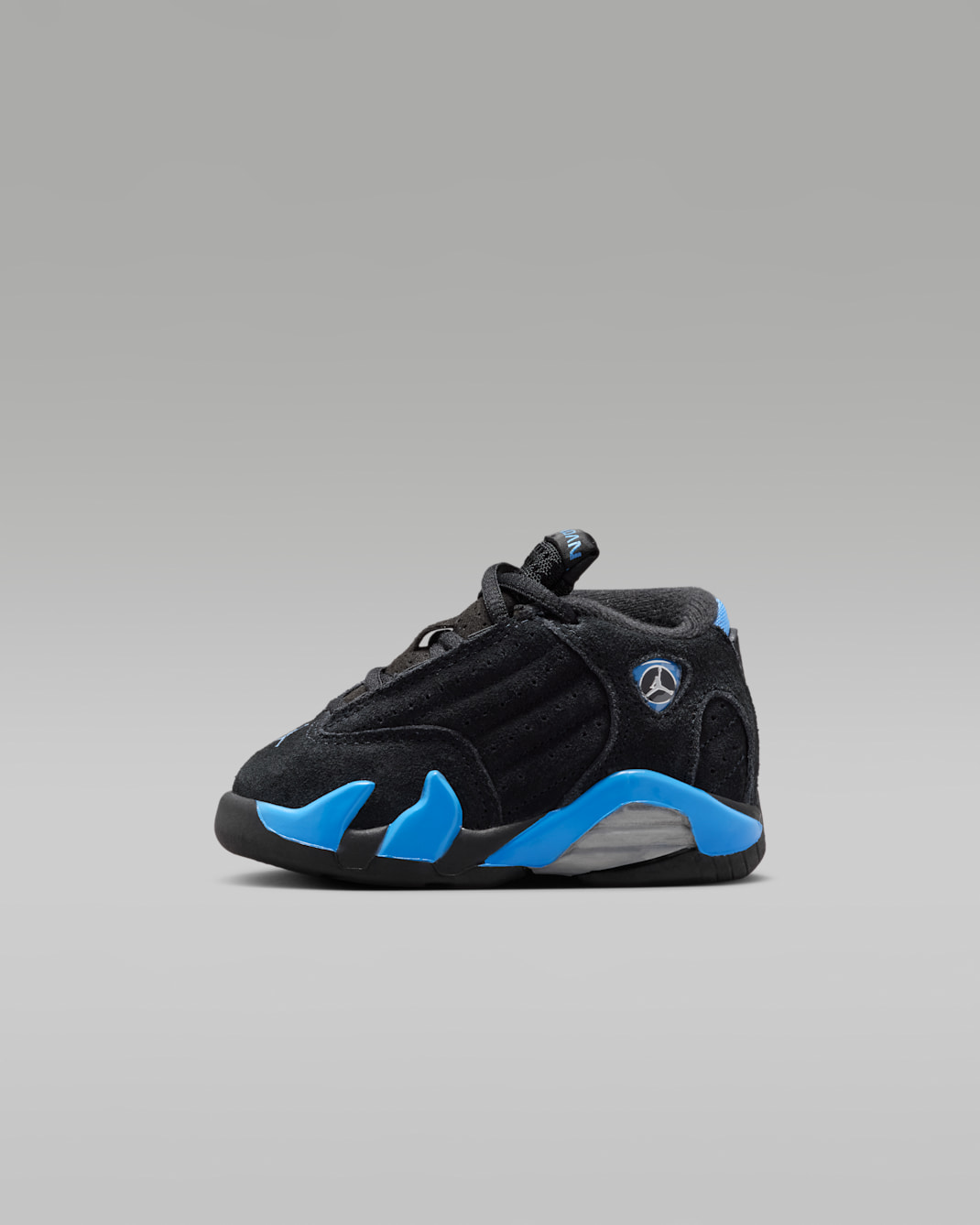 Jordan 14 Retro Baby/Toddler Shoes - Black/University Blue/Metallic Silver/White
