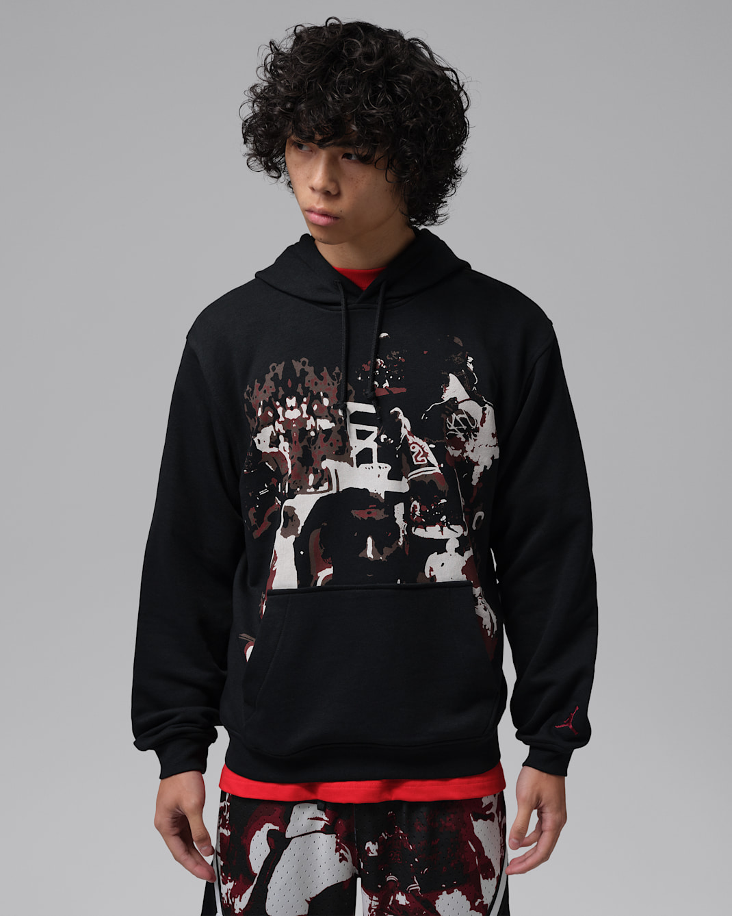 Jordan Sport Crossover Men's Dri-FIT Fleece Pullover Hoodie - Black/Team Red