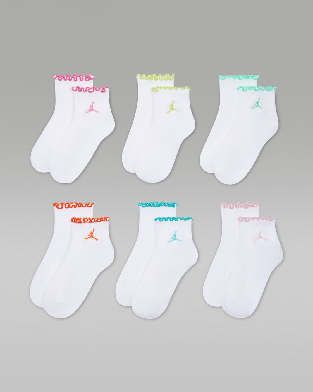 Jordan Kids' Lettuce Edge Ankle Socks (6 Pairs)