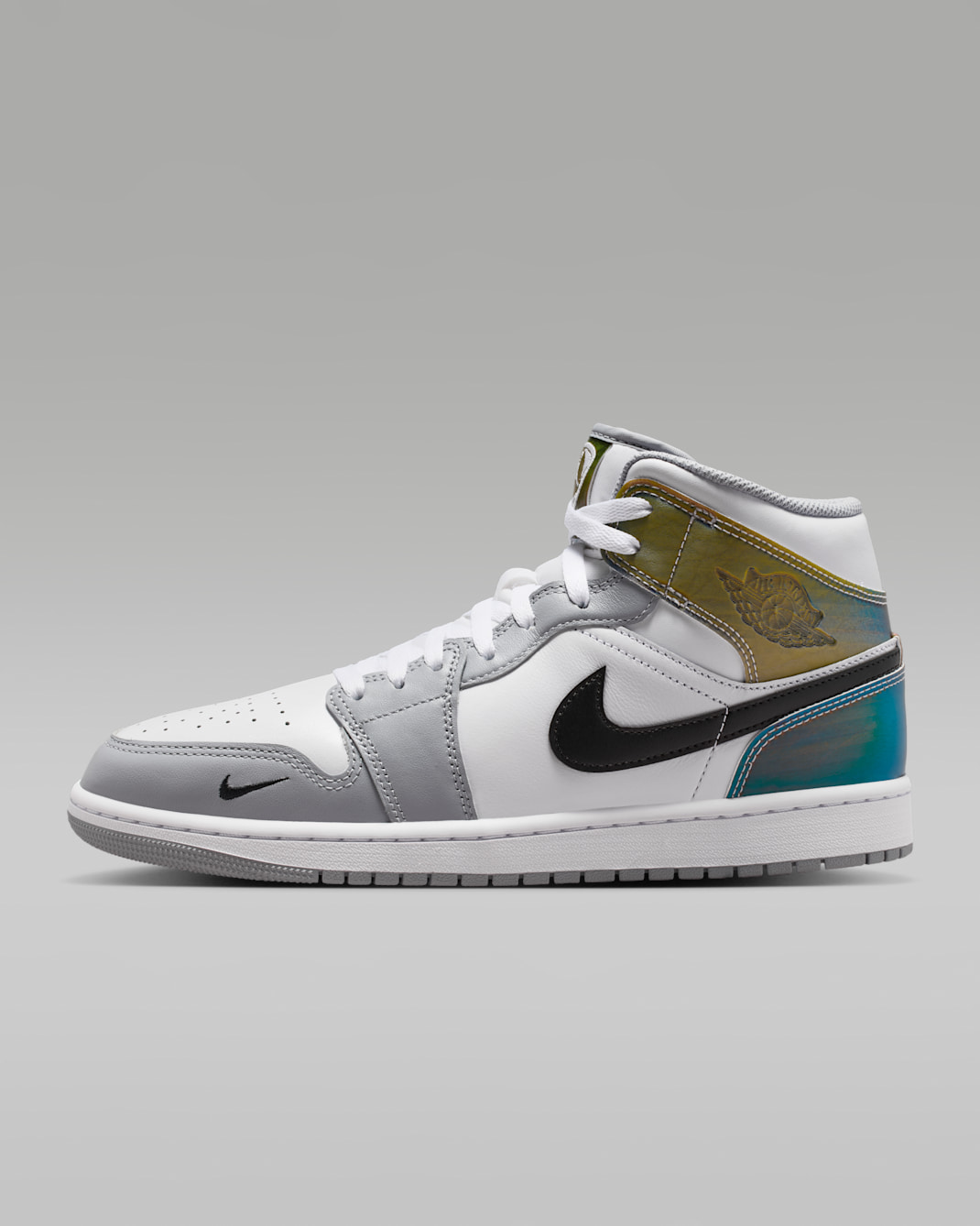Air Jordan 1 Mid SE Men's Shoes - Multi-Color/White/Wolf Grey/Black