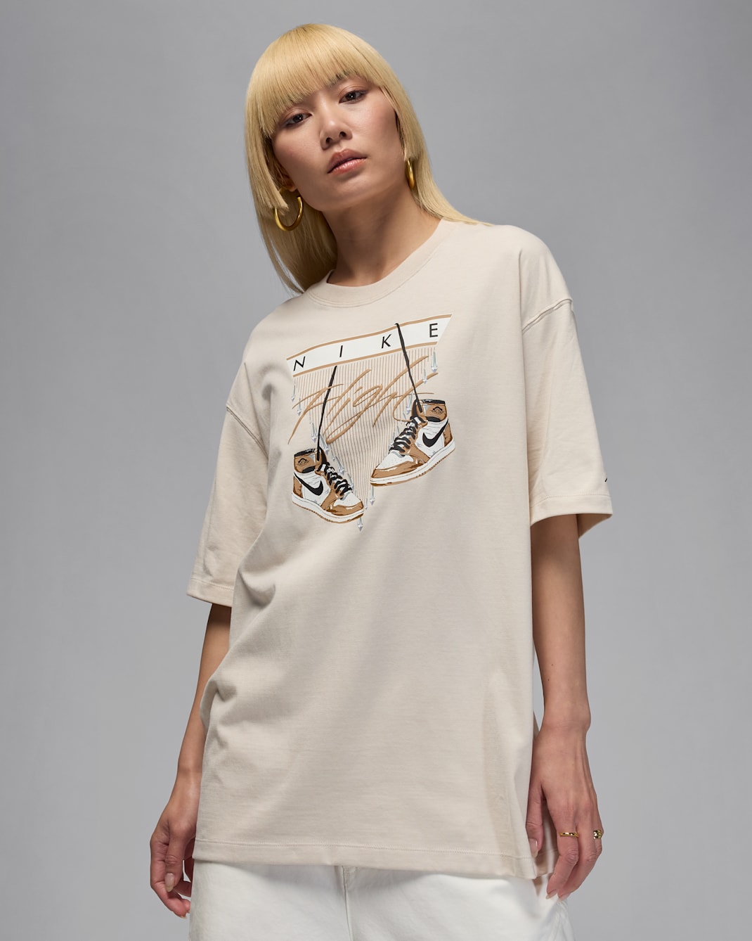 T-shirt oversize Jordan Flight – Donna - Light Orewood Brown/Sail/Nero