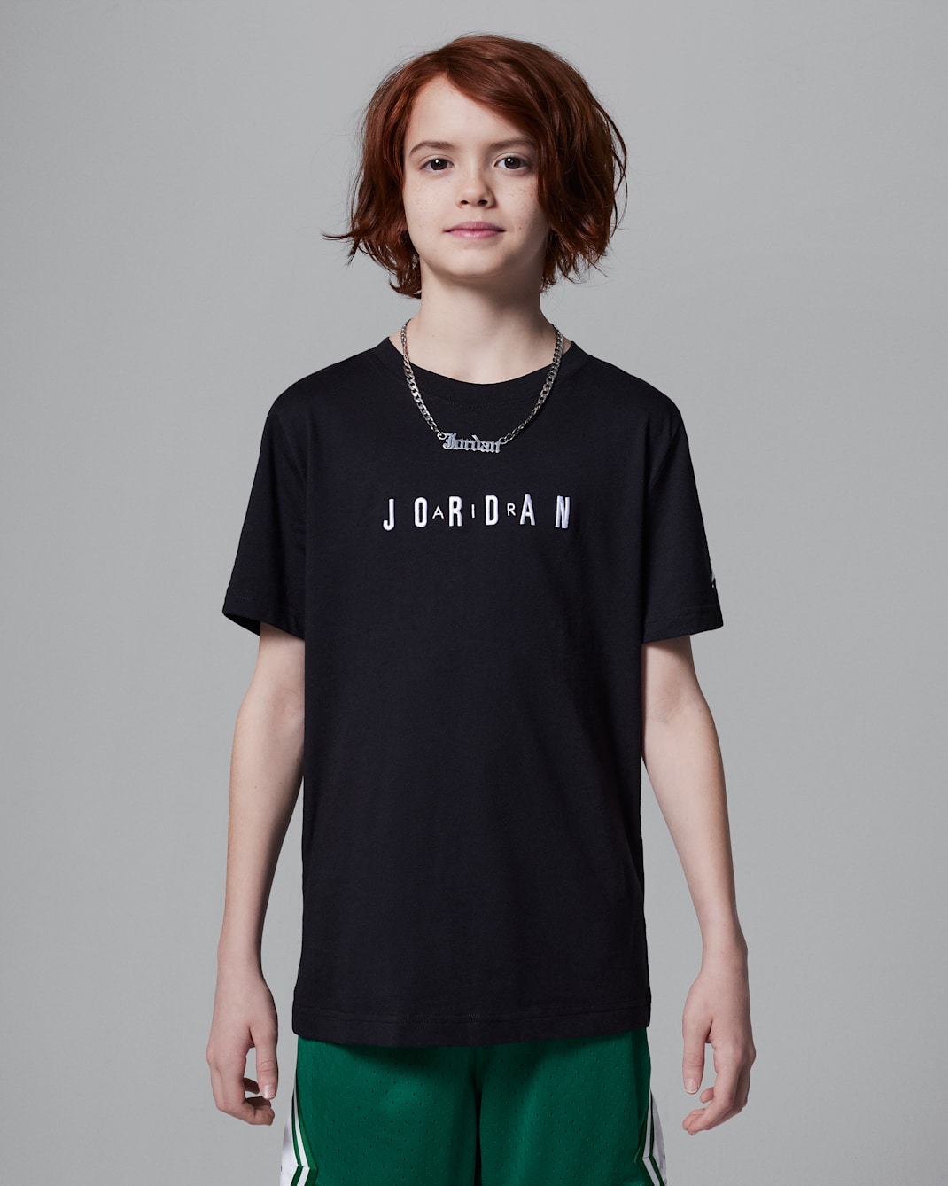 Jordan Big Kids' Embroidered T-Shirt - Black