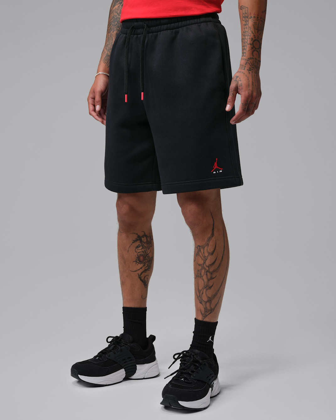 Shorts de 23 cm para hombre Jordan Brooklyn - Negro/Rojo universitario
