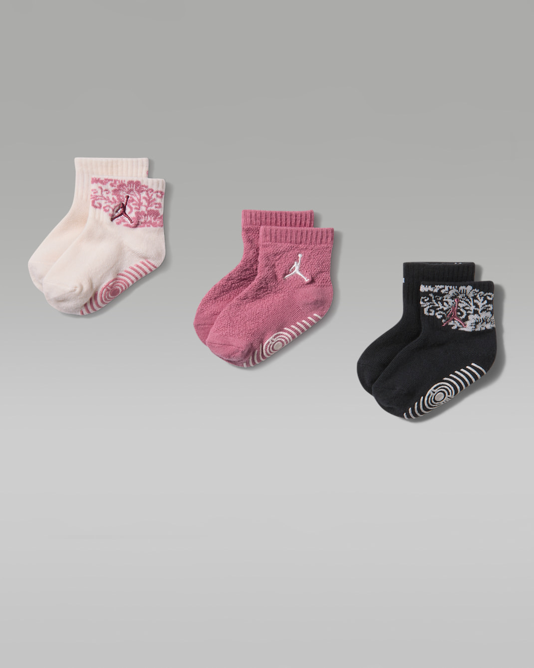 Calcetines de agarre de encaje floral para bebé e infantil (3 pares) Jordan - Tiza
