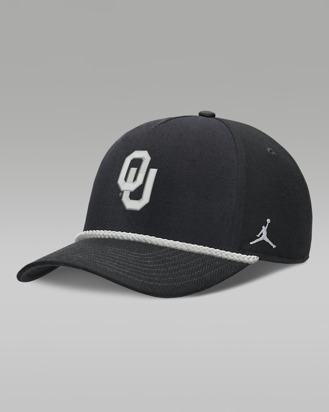 Oklahoma Sideline Rope Rise Men's Jordan Brand College Adjustable Hat - Black