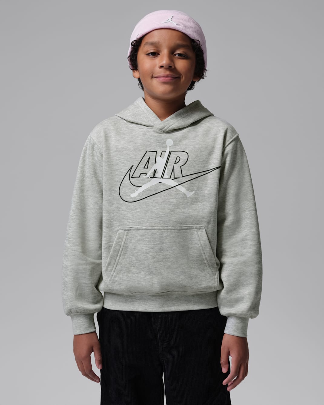 Jordan Big Kids' Air Swoosh Pullover Hoodie - Grey Heather