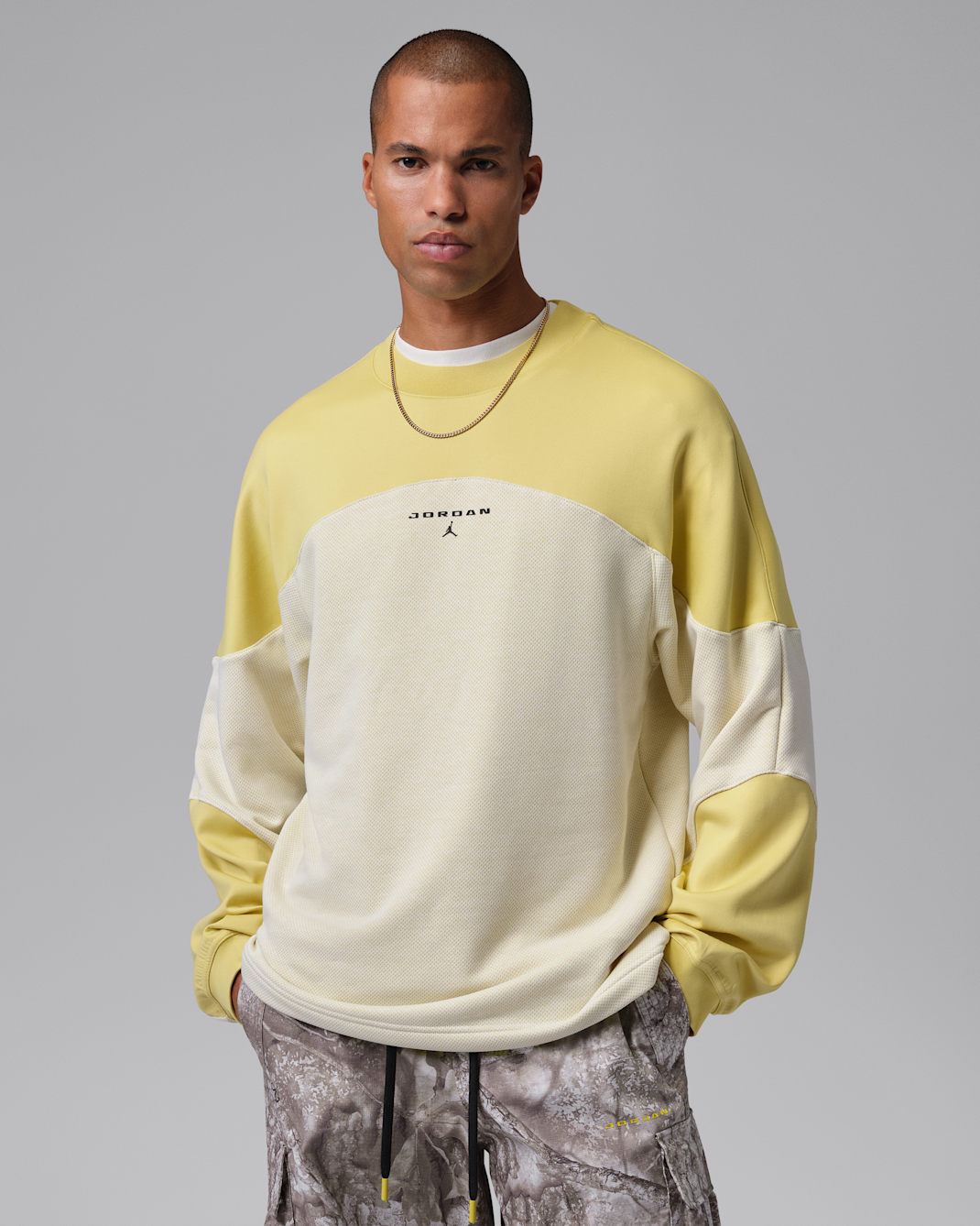 Haut à manches longues Jordan Flight Mountainside pour homme - Blanc/Celery/Noir