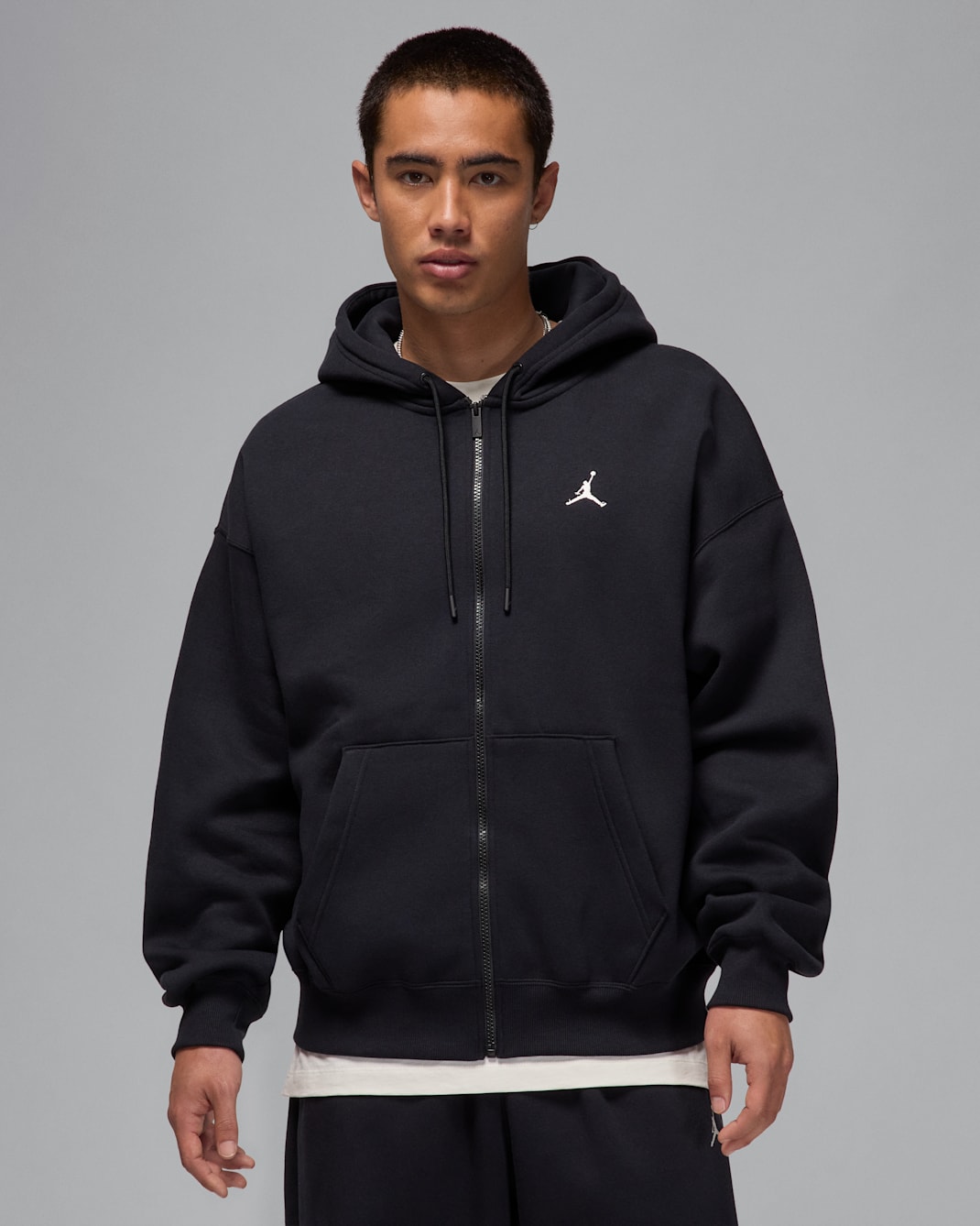 Sweat à capuche et zip oversize Jordan Brooklyn Fleece pour homme - Noir/Sail