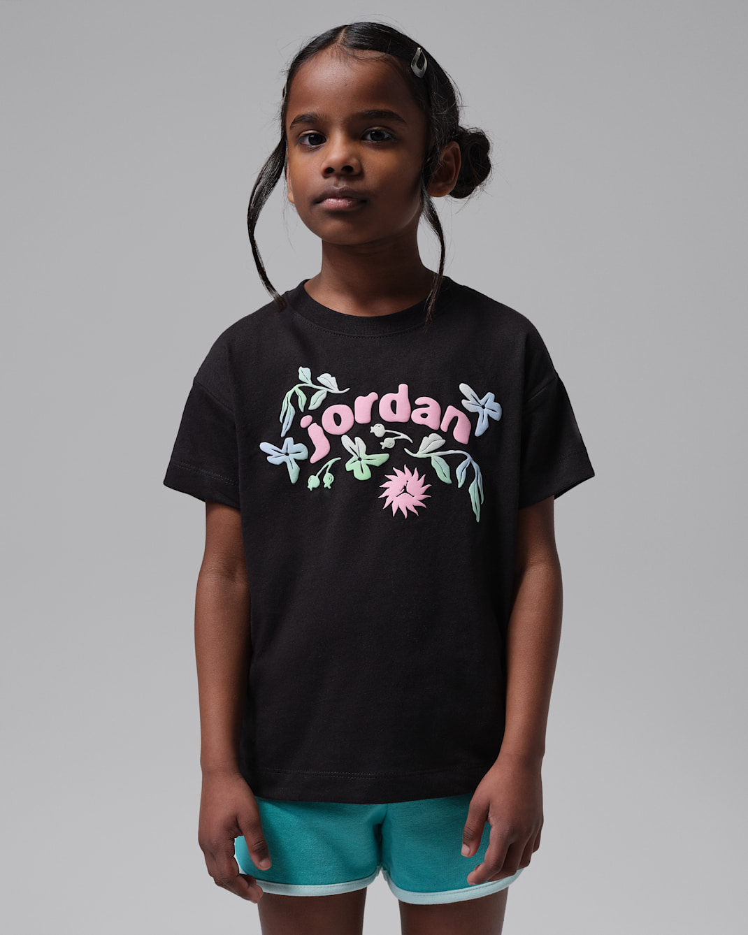 Jordan Little Kids' Puff Floral T-Shirt - Black
