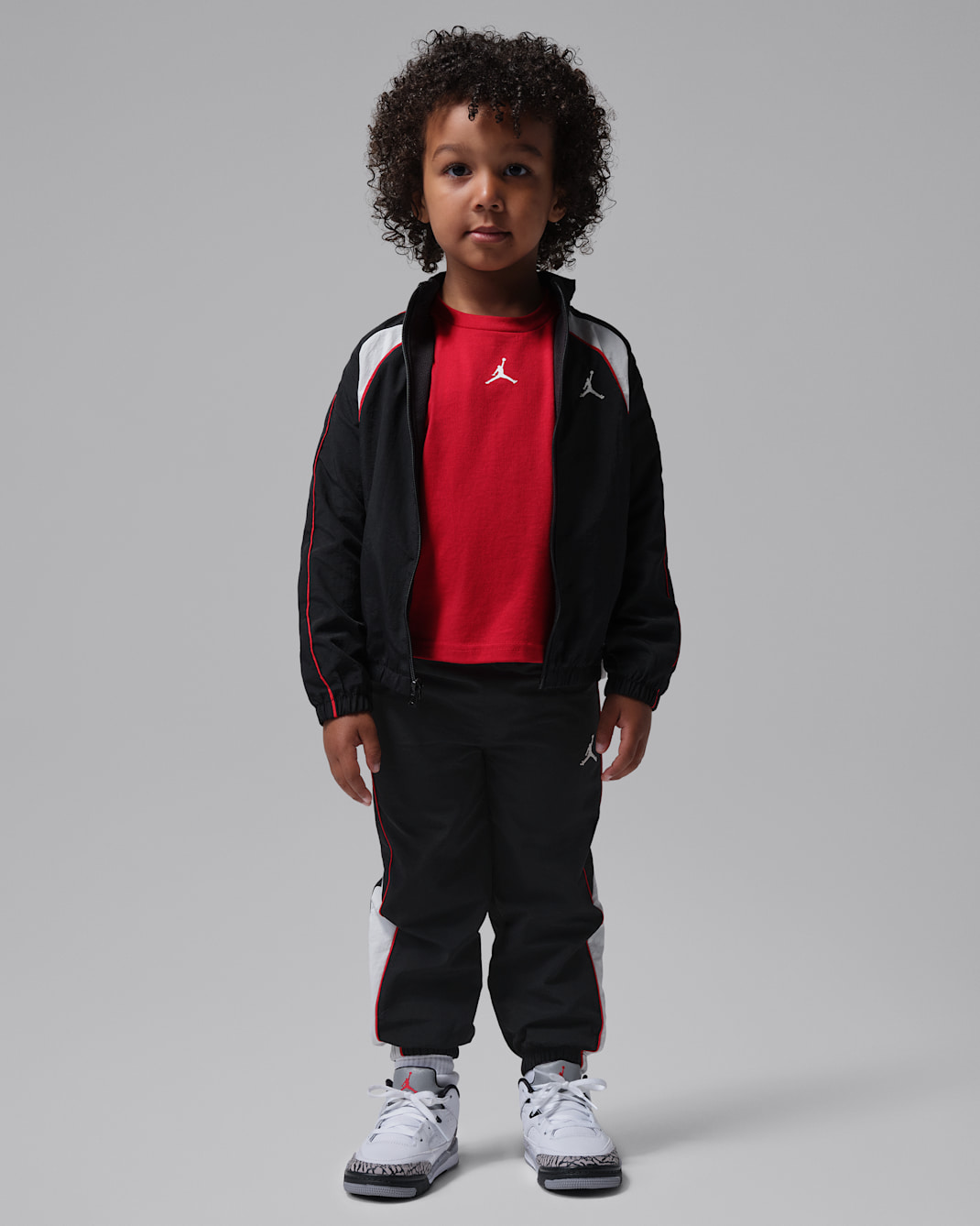 Jordan Toddler Colourblock 2-Piece Windbreaker Piping Set - Black