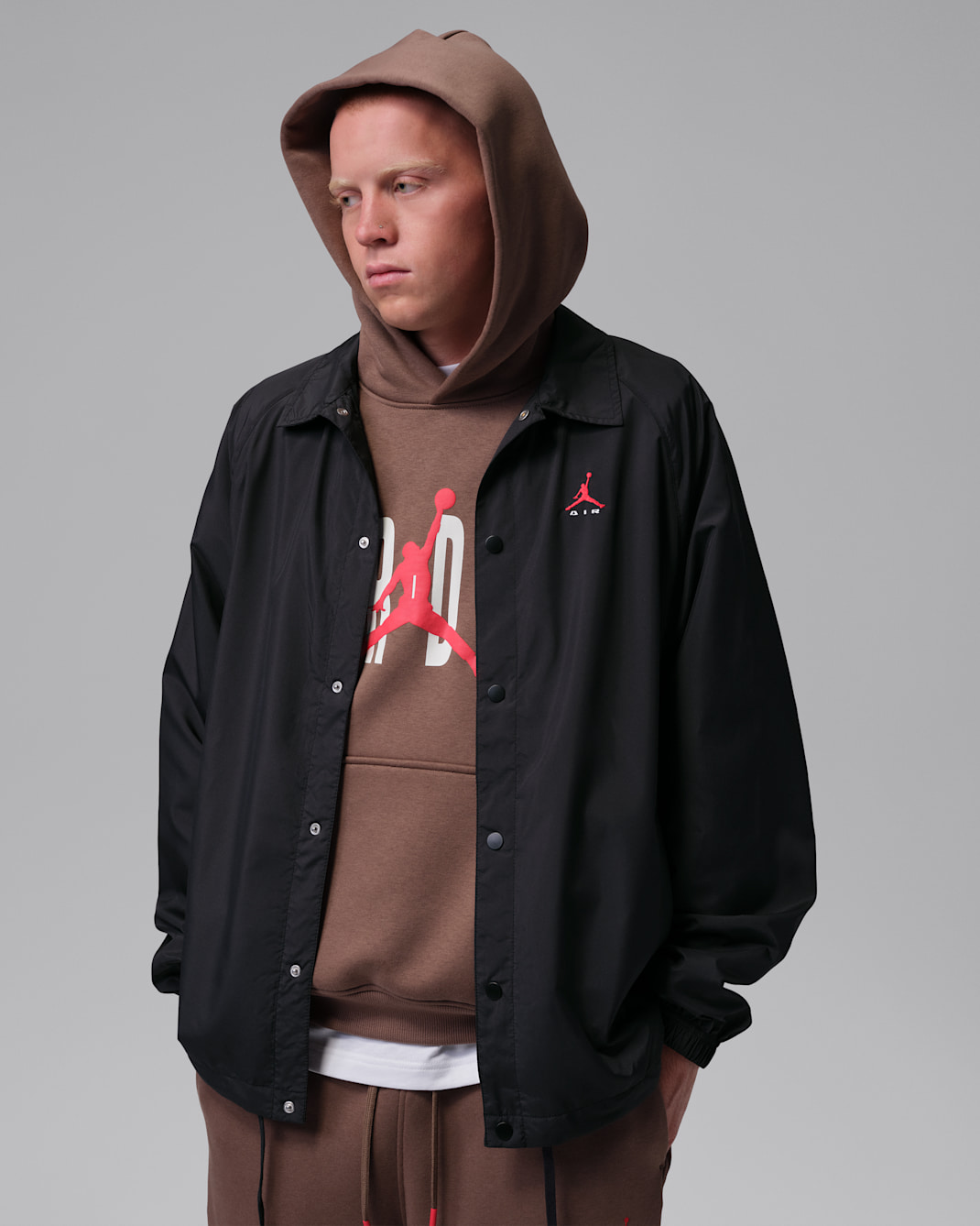 Veste de coach Jordan Brooklyn pour homme - Noir/Blanc
