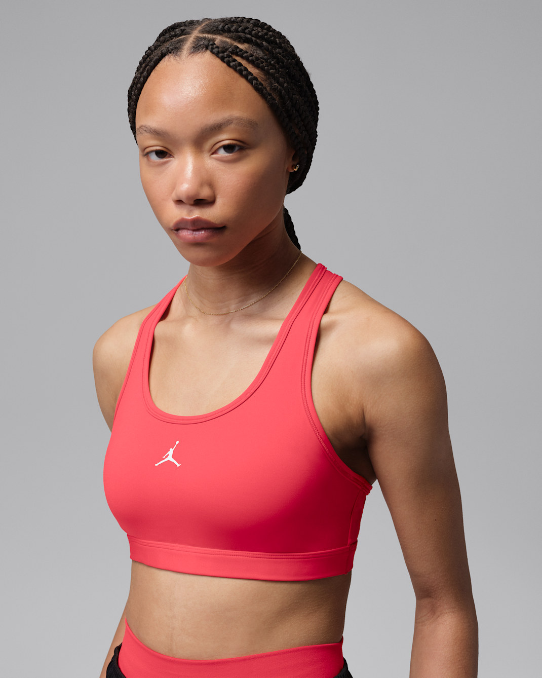 Bra Jumpman de media sujeción con almohadillas para mujer Jordan Sport - Rojo pista/Blanco