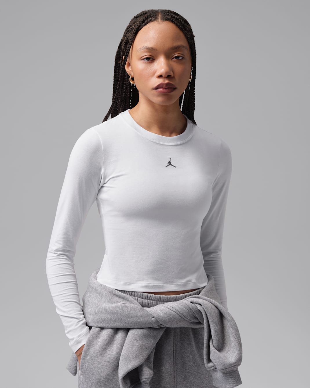 Jordan Brooklyn Essentials Women's Long-Sleeve Mid-Layer T-Shirt - White