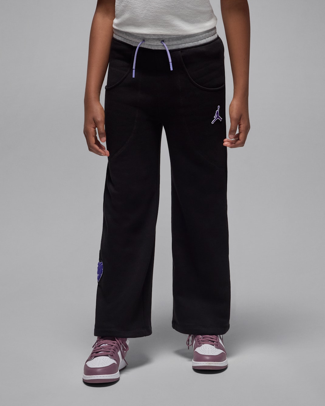 조던 블루 진 앤 블링 주니어 플리스 팬츠 - 블랙