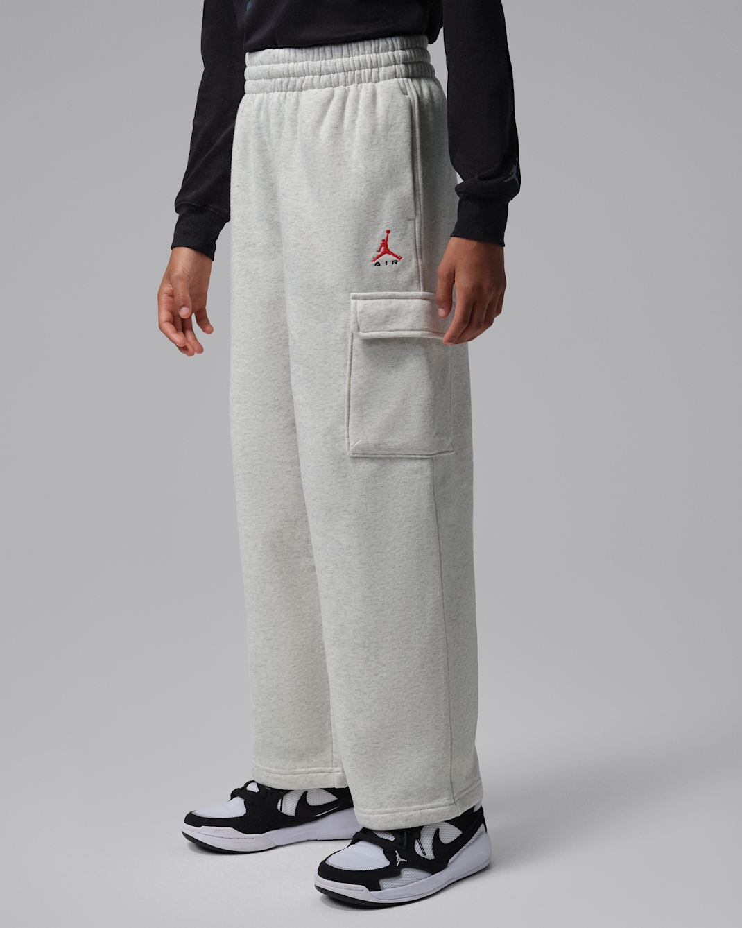 Jordan Brooklyn Fleece Older Kids' Cargo Trousers - Neutral Grey Heather