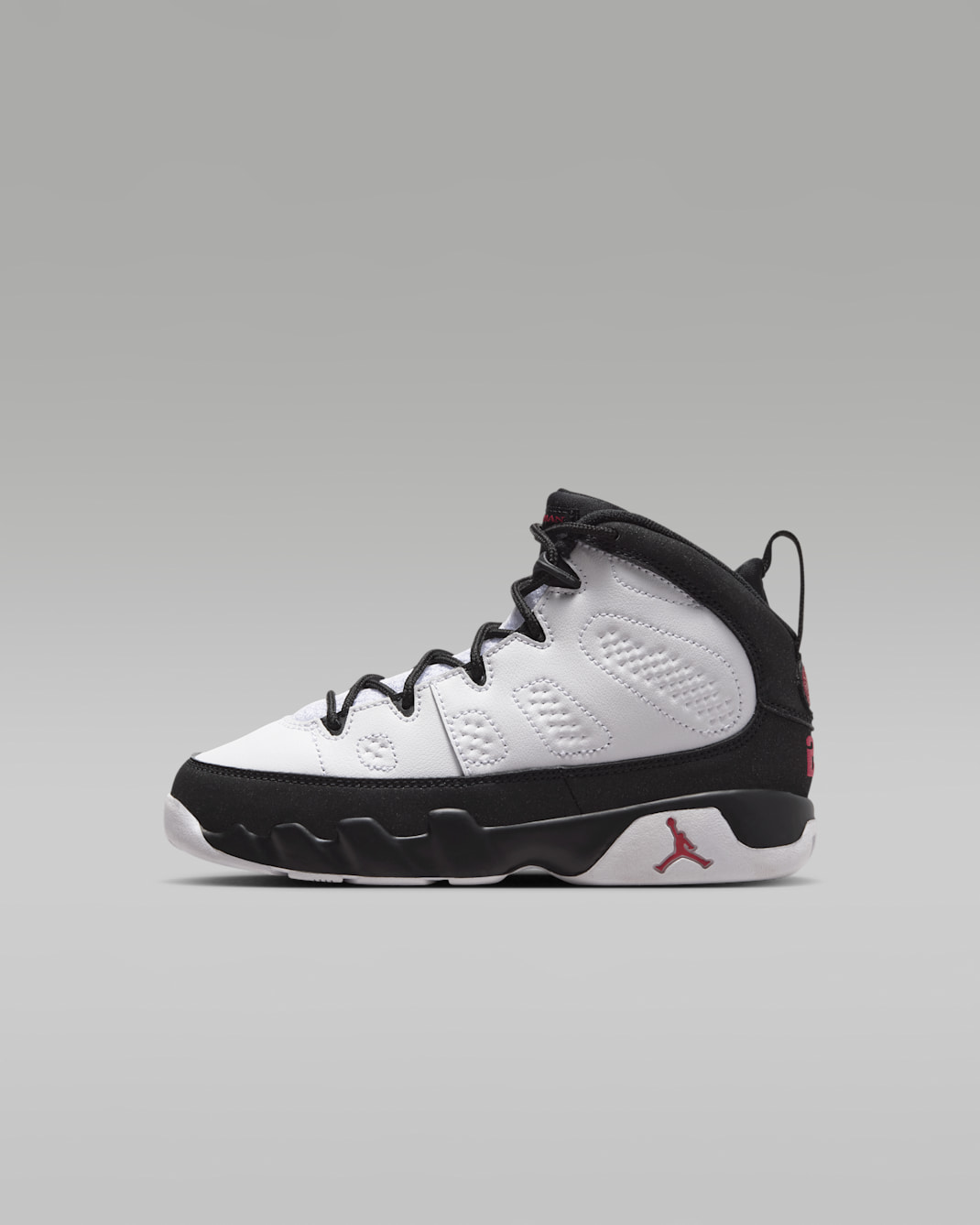 Chaussure Jordan 9 Retro "Space Jam" pour enfant - Blanc/Noir/True Red