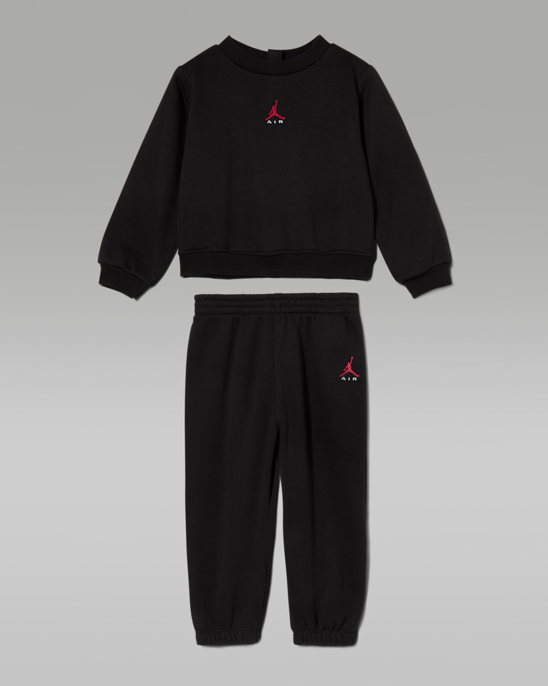 Conjunto de 2 peças com camisola de gola redonda Jordan Brooklyn Fleece para bebé (12-24 meses) - Preto