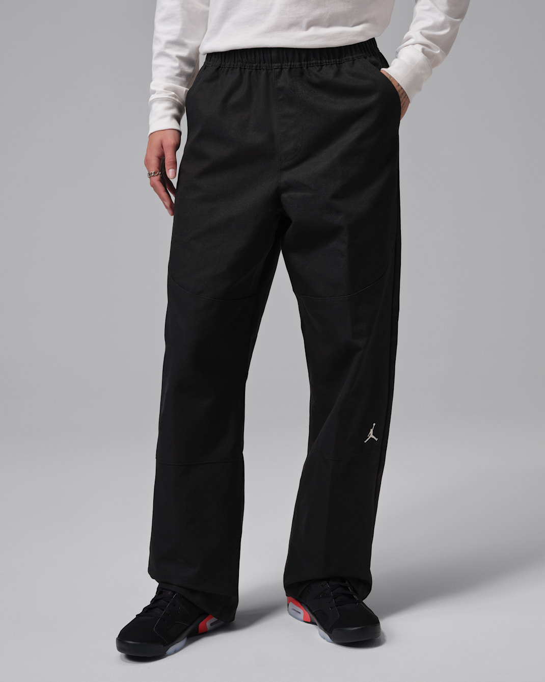 조던 브루클린 남성 우븐 팬츠 - 블랙/화이트