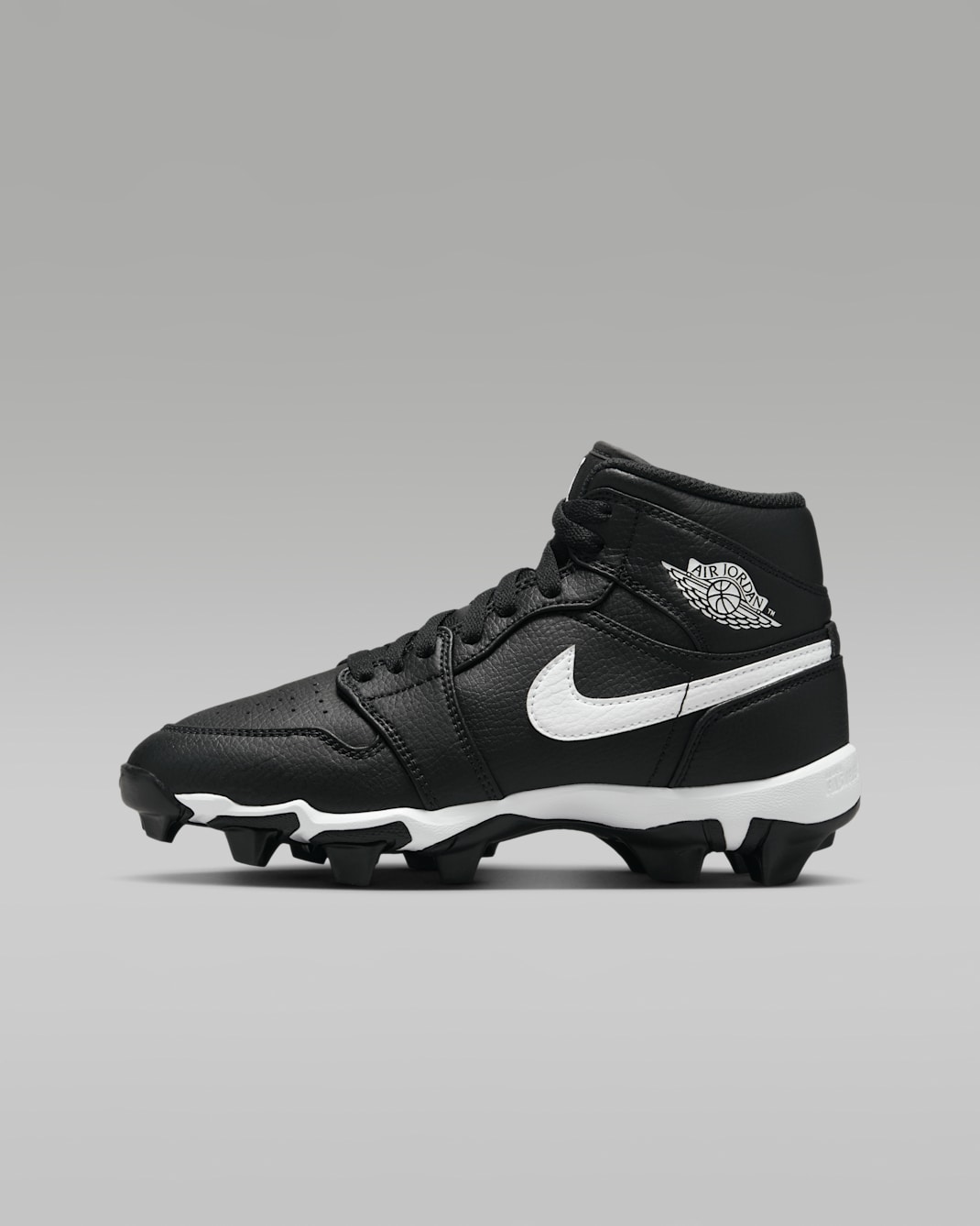 Jordan 1 Mid Little/Big Kids' Cleats - Black/White/White