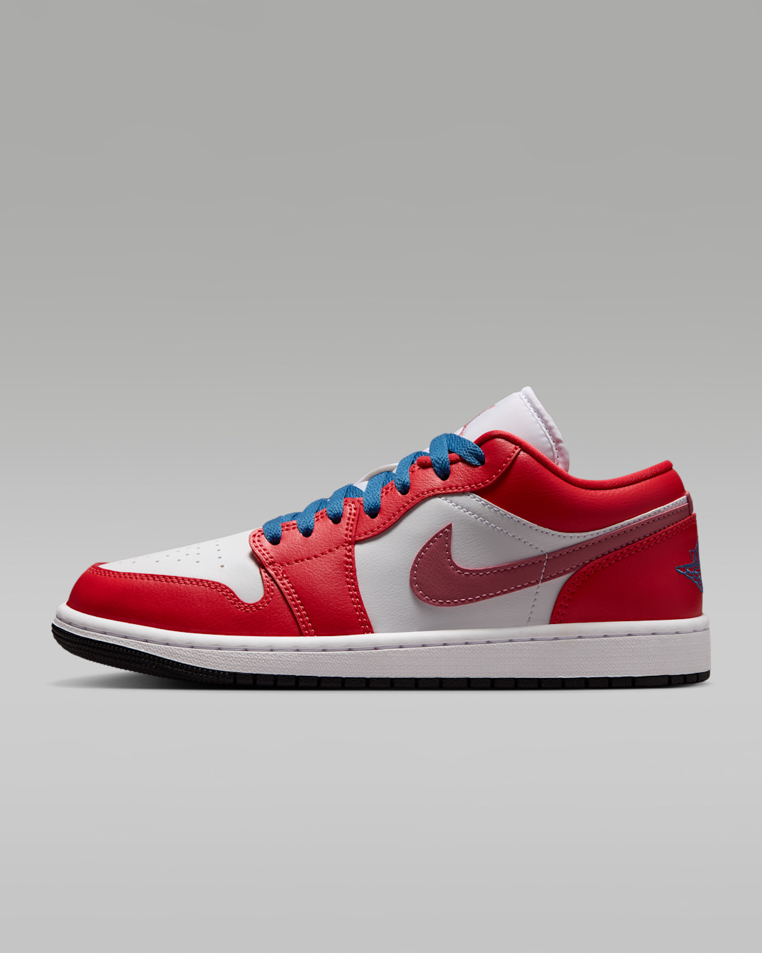 Air Jordan 1 Low Women's Shoes - Track Red/White/Desert Berry/True Blue