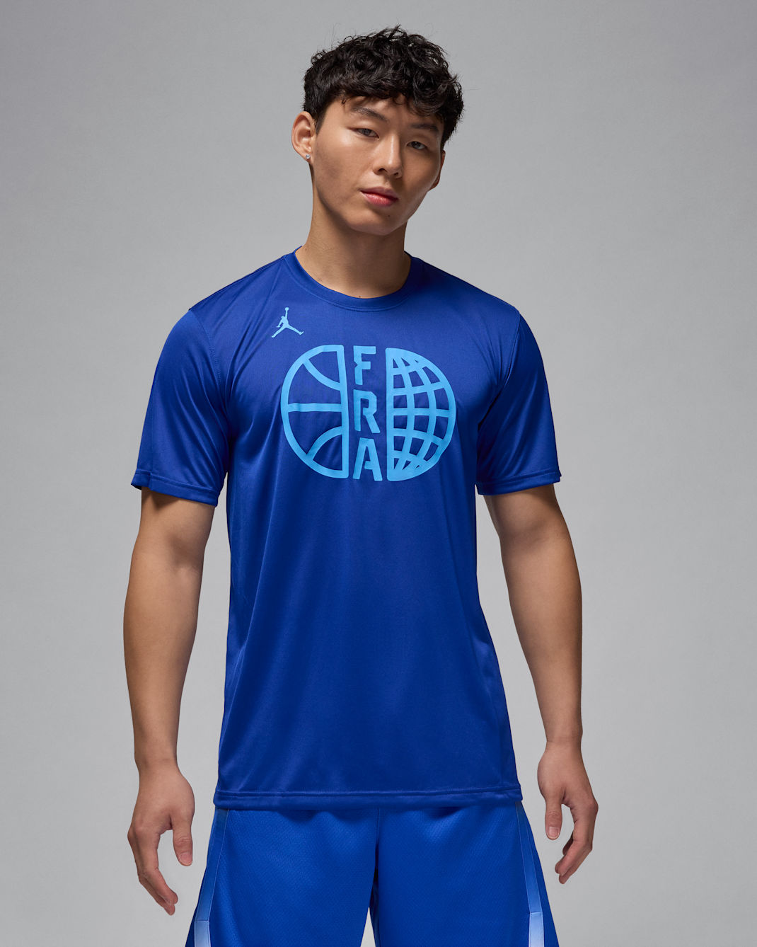 France Practice Men's Jordan Basketball T-Shirt - Old Royal/Old Royal/University Blue