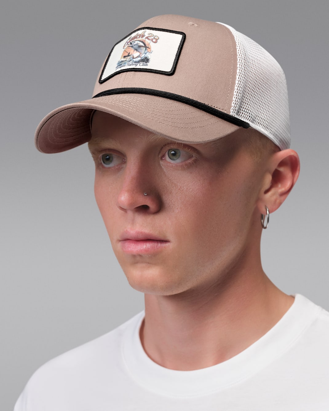 Jordan Rise Structured Trucker Hat - Khaki/White/White/Black