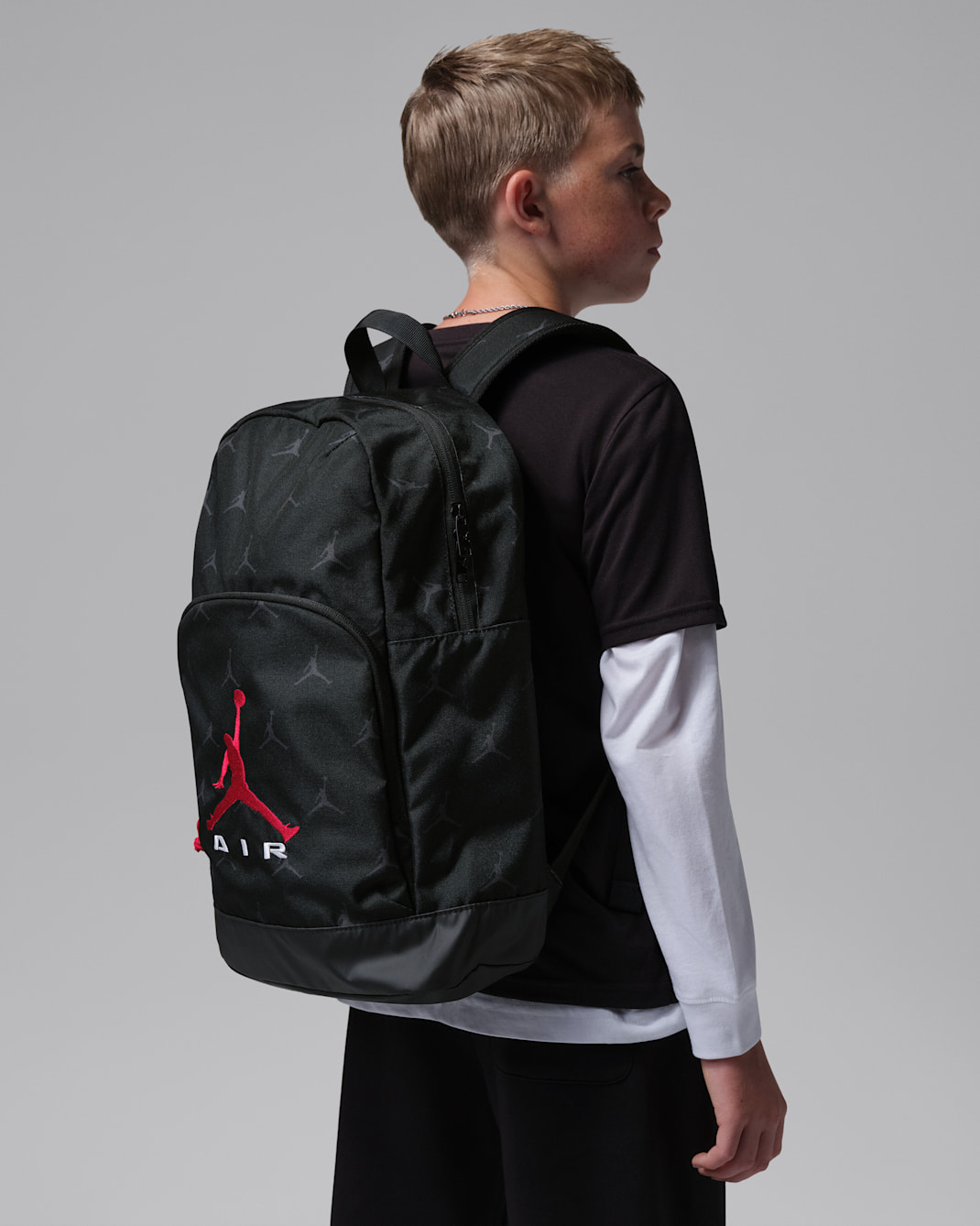 Mochila Air Raid para niños talla grande (17 l) Jordan - Negro/Negro