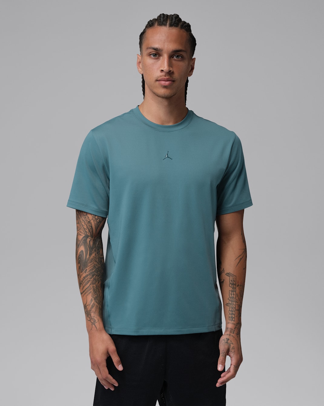 Jordan Sport Flightweight Dri-FIT Kurzarmshirt (Herren) - Ash Green/Schwarz