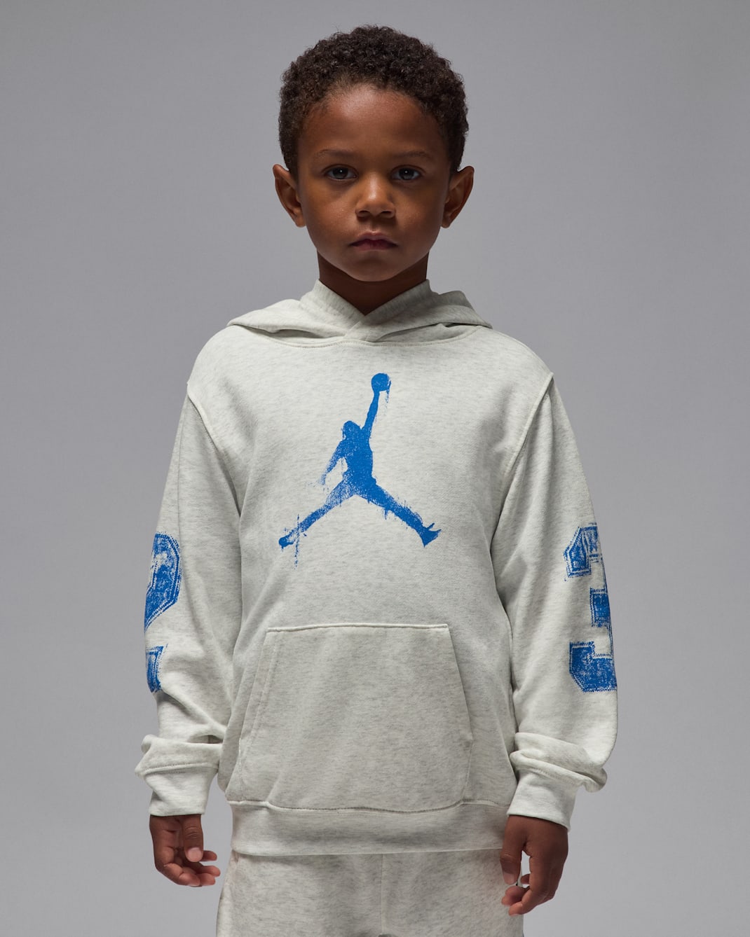 조던 MVP 리틀키즈 점프맨 프렌치 테리 후디 - 버치 헤더