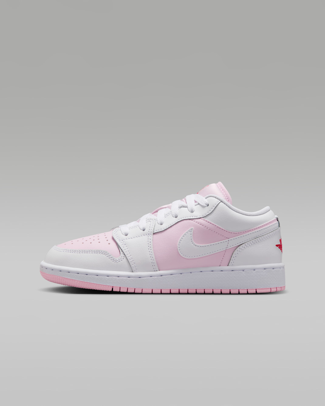 รองเท้าเด็กโต Air Jordan 1 Low - Pink Foam/Fire Red/ขาว