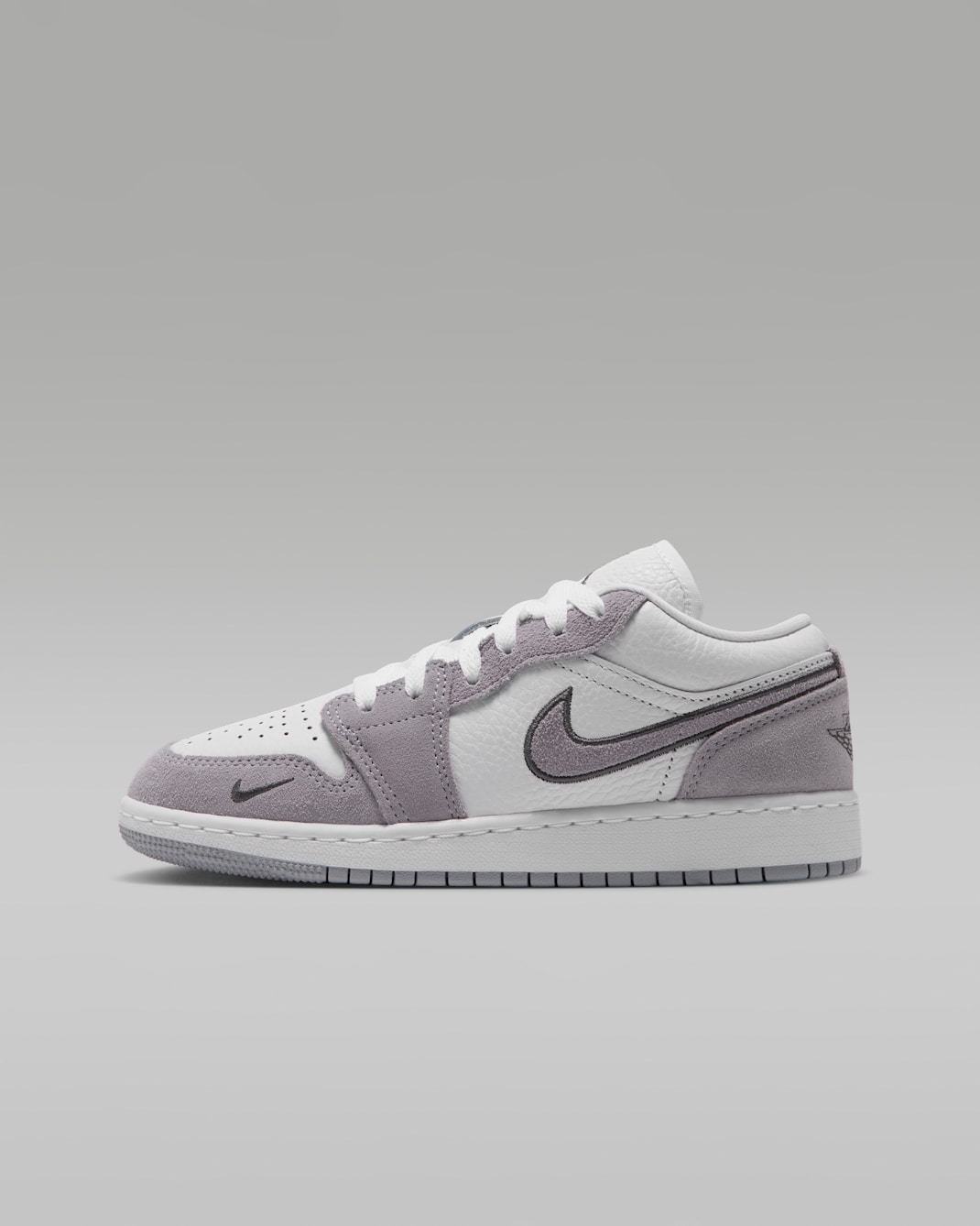 Air Jordan 1 Low SE Older Kids' Shoes - White/Iron Grey/Wolf Grey