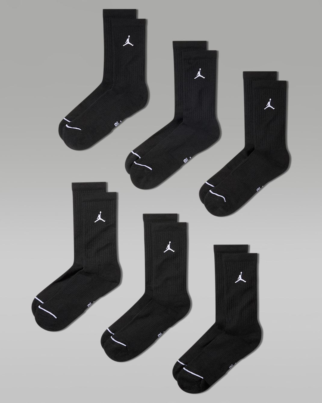 Jordan Crew-Socken für jeden Tag (3 Paar) - Schwarz/Weiß
