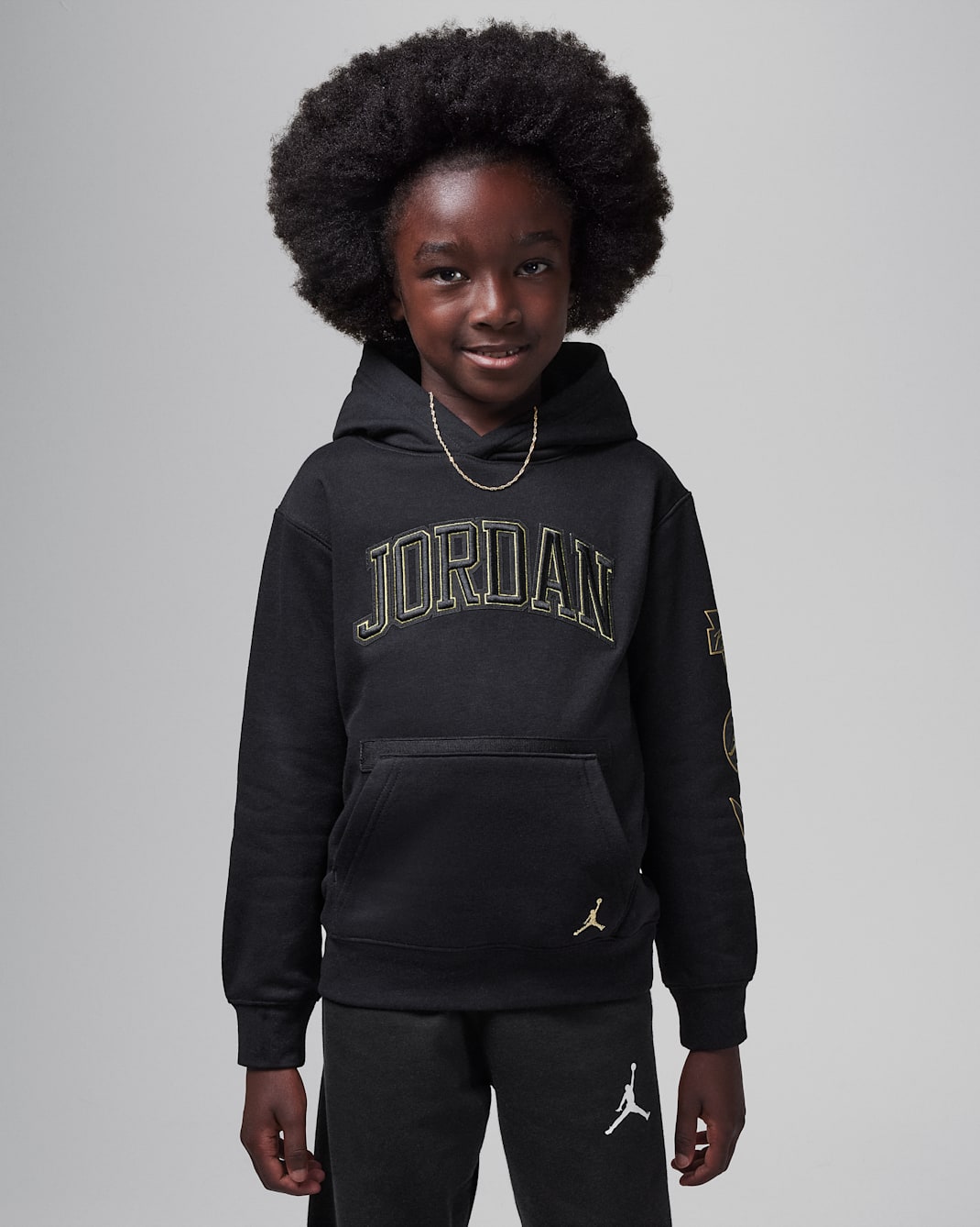 Sudadera con gorro sin cierre para niños talla pequeña Jordan "See Me Shine" - Negro