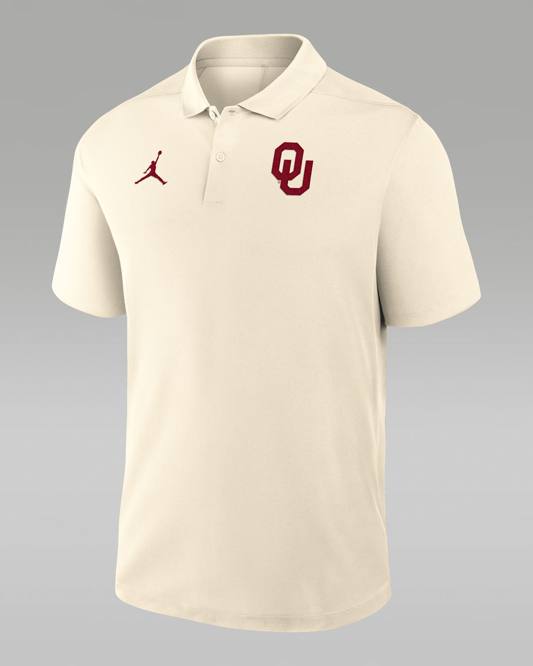Oklahoma Victory Primary Logo Men's Jordan Brand Dri-FIT College Polo - Tan/Beige
