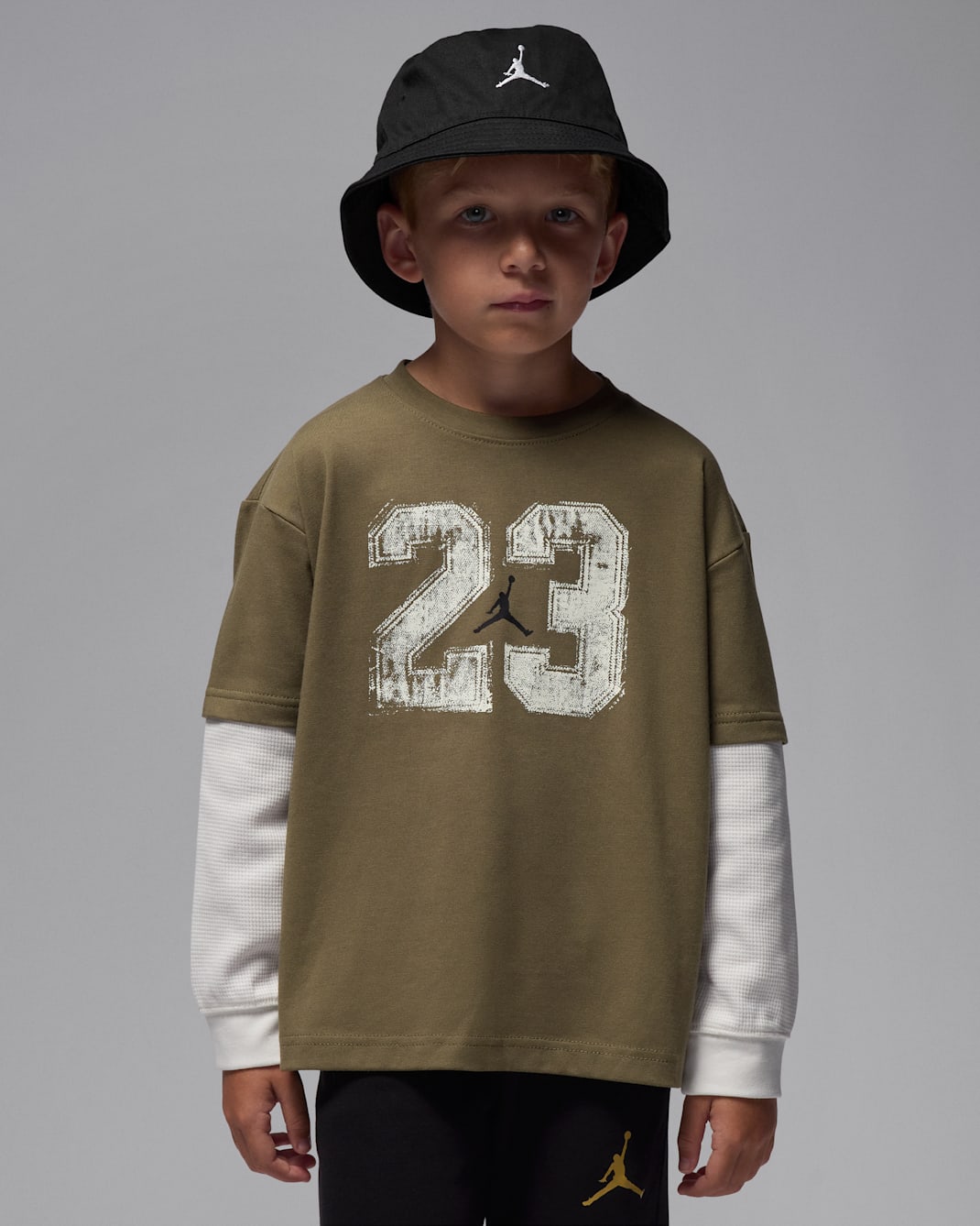 Jordan MVP Little Kids' Twofer T-Shirt - Medium Olive