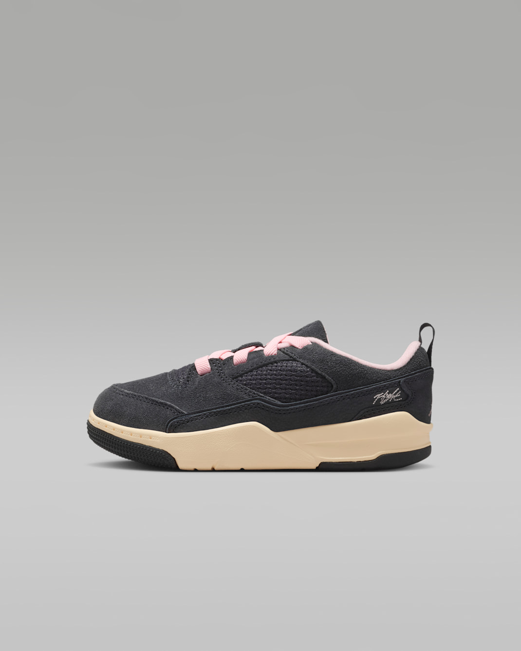 Jordan Flight Court Younger Kids' Shoes - Oil Grey/Arctic Punch/Muslin/Cave Stone