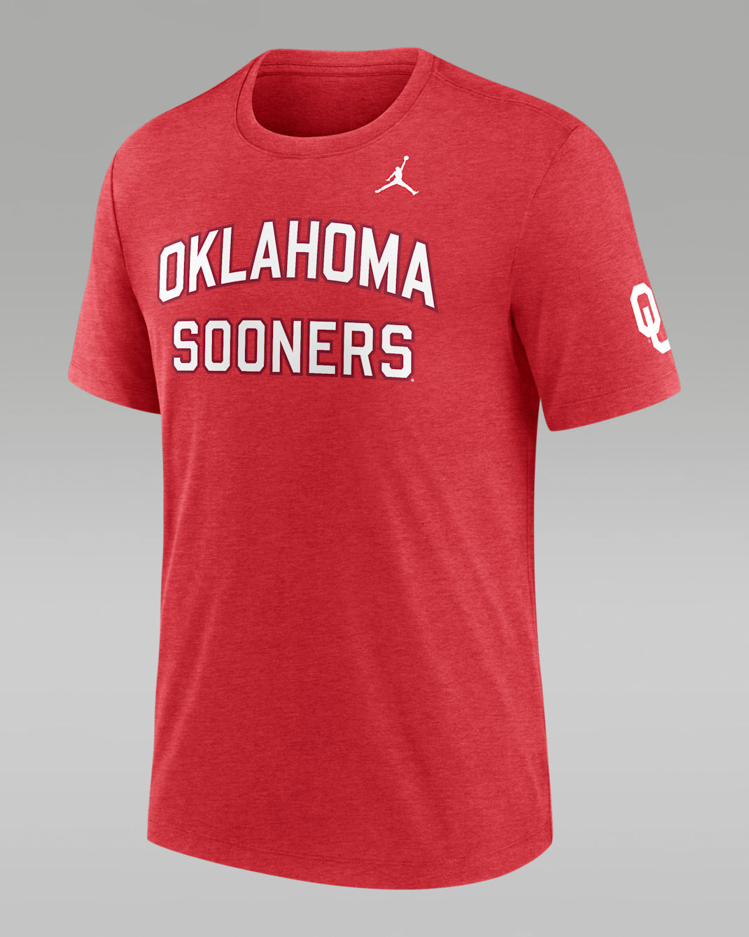 Oklahoma Campus Collegiate Block Men's Jordan Brand College T-Shirt - Red Heather