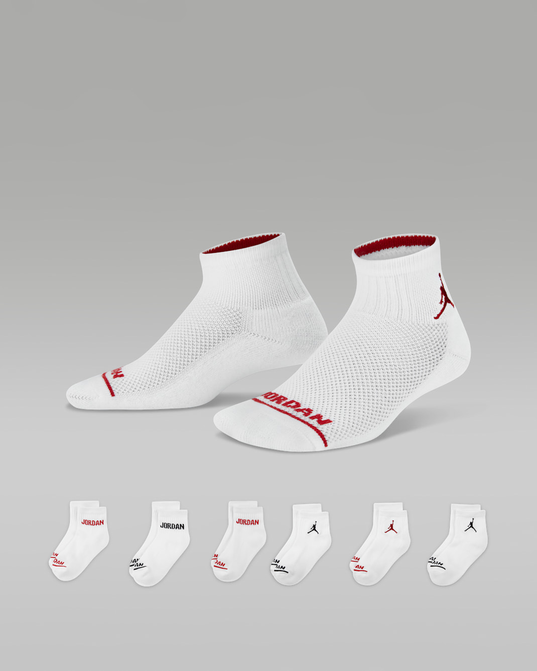 Jordan Legend bokazokni nagyobb gyerekeknek (6 pár) - Fehér