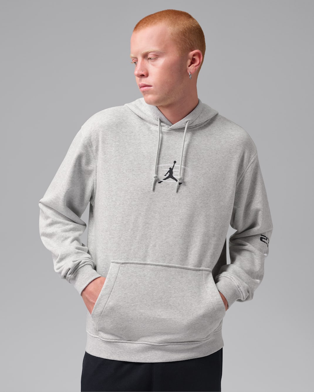 Sudadera con gorro sin cierre de tejido Fleece Dri-FIT para hombre Jordan Sport Crossover - Gris jaspeado