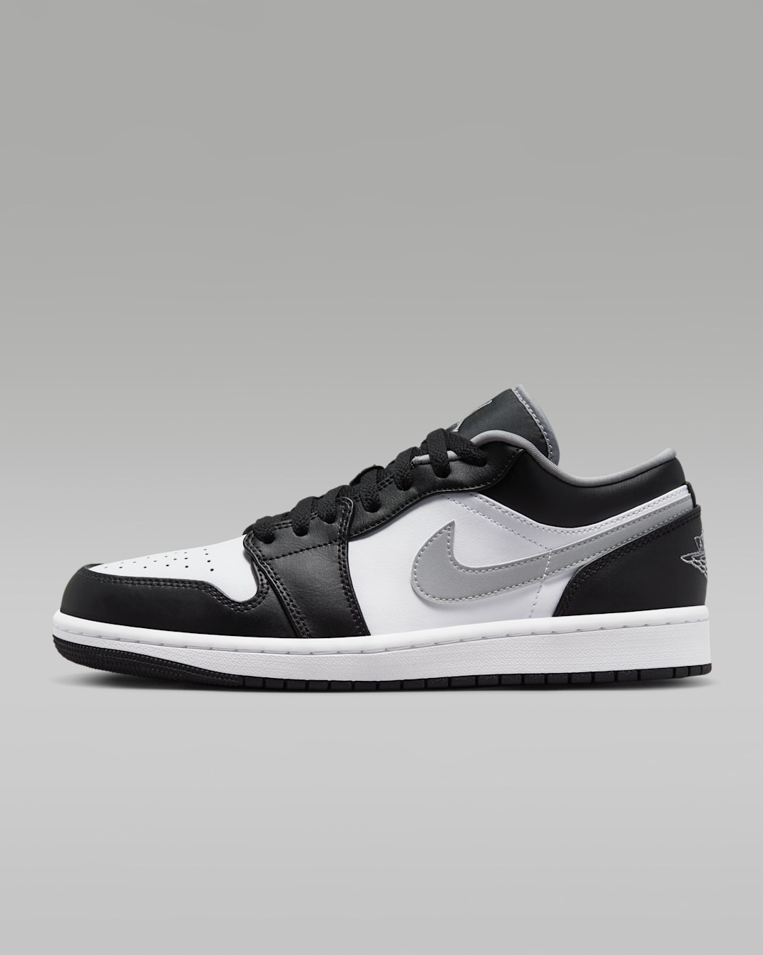 Air Jordan 1 Low Tenis para hombre - Negro/Blanco/Gris partícula
