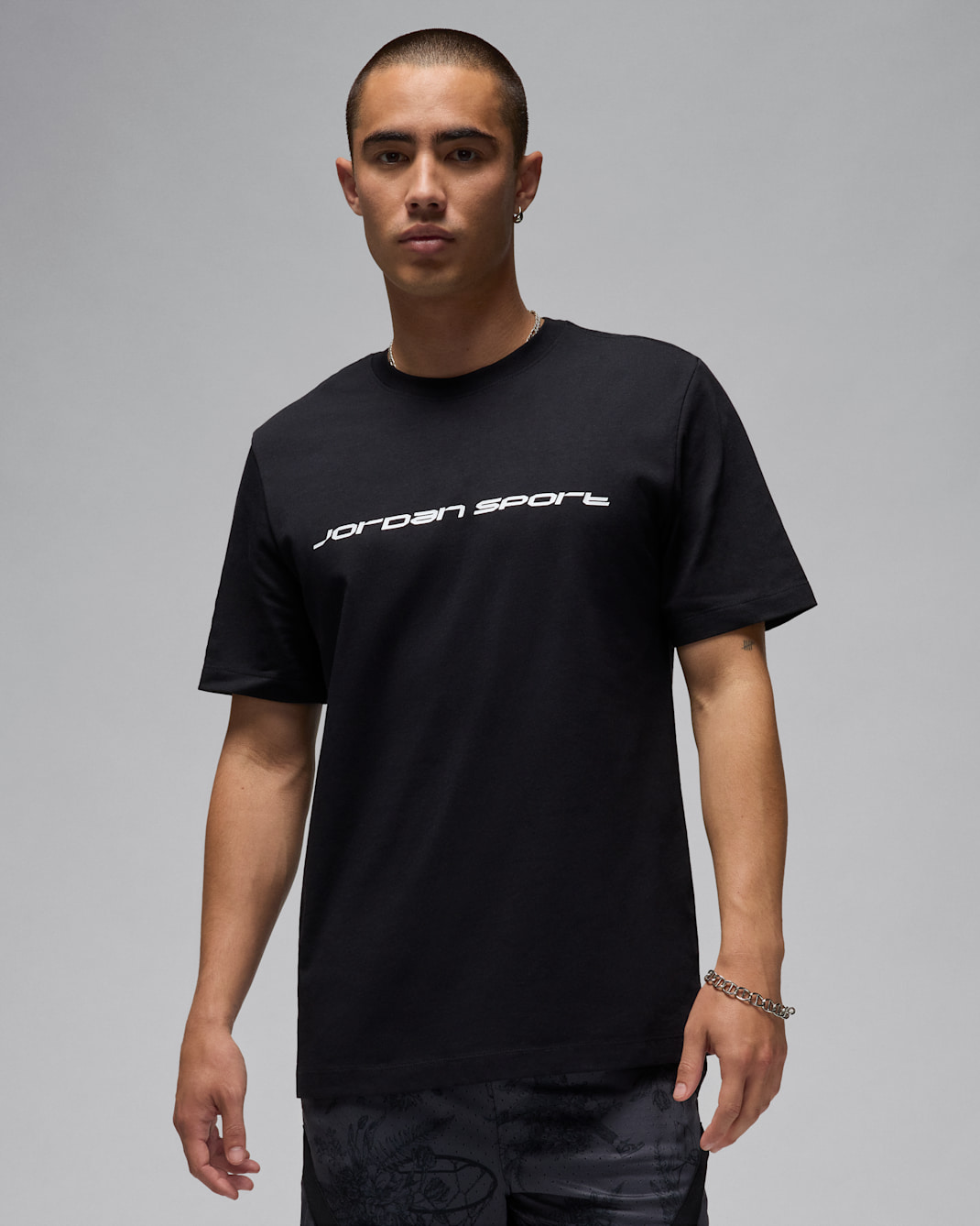 เสื้อยืด Dri-FIT ผู้ชาย Jordan Sport - ดำ/ขาว