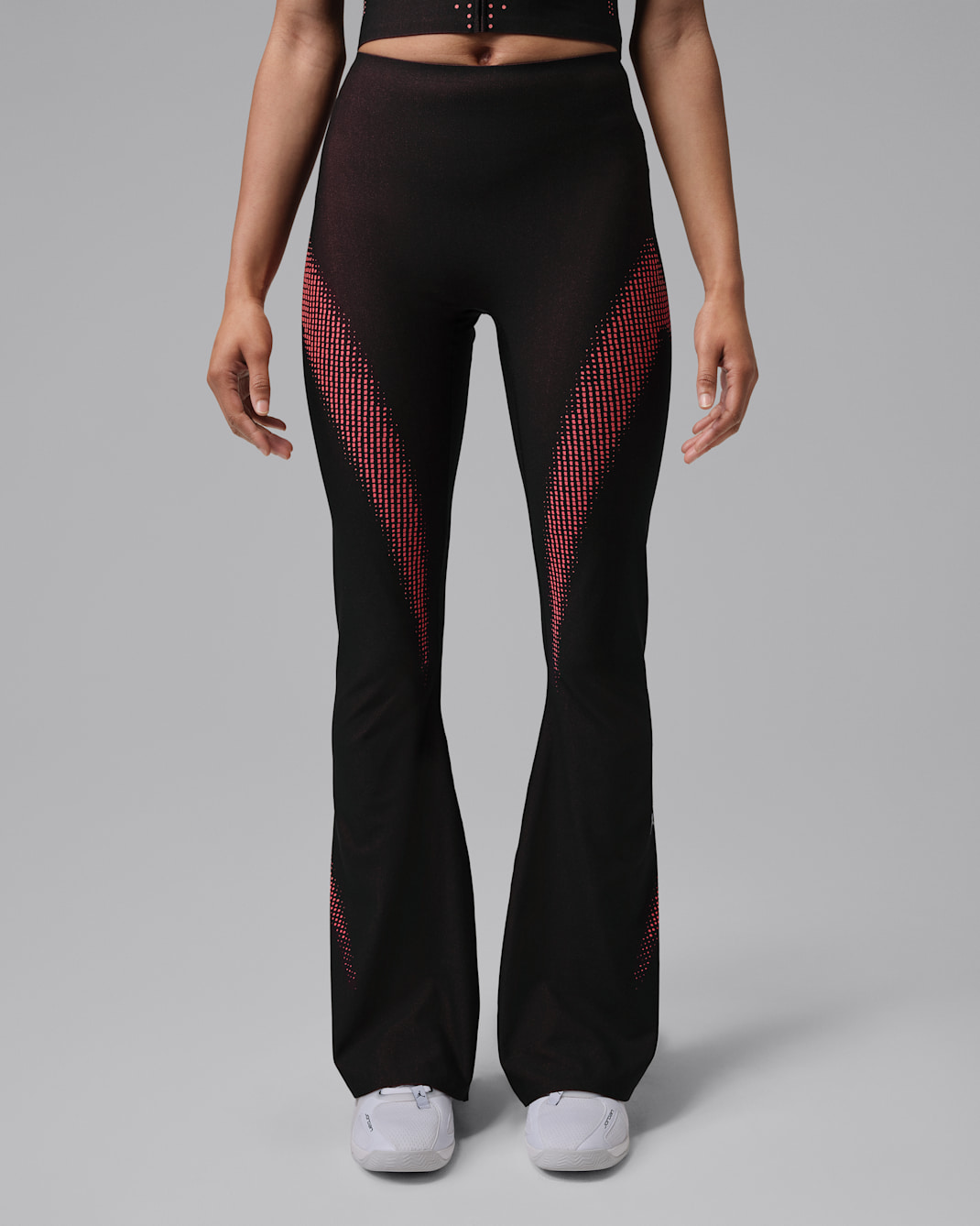 Jordan Sport Flightweight Women's Dri-FIT High-Waisted Flared Leggings - Black/Infrared 23/Clear